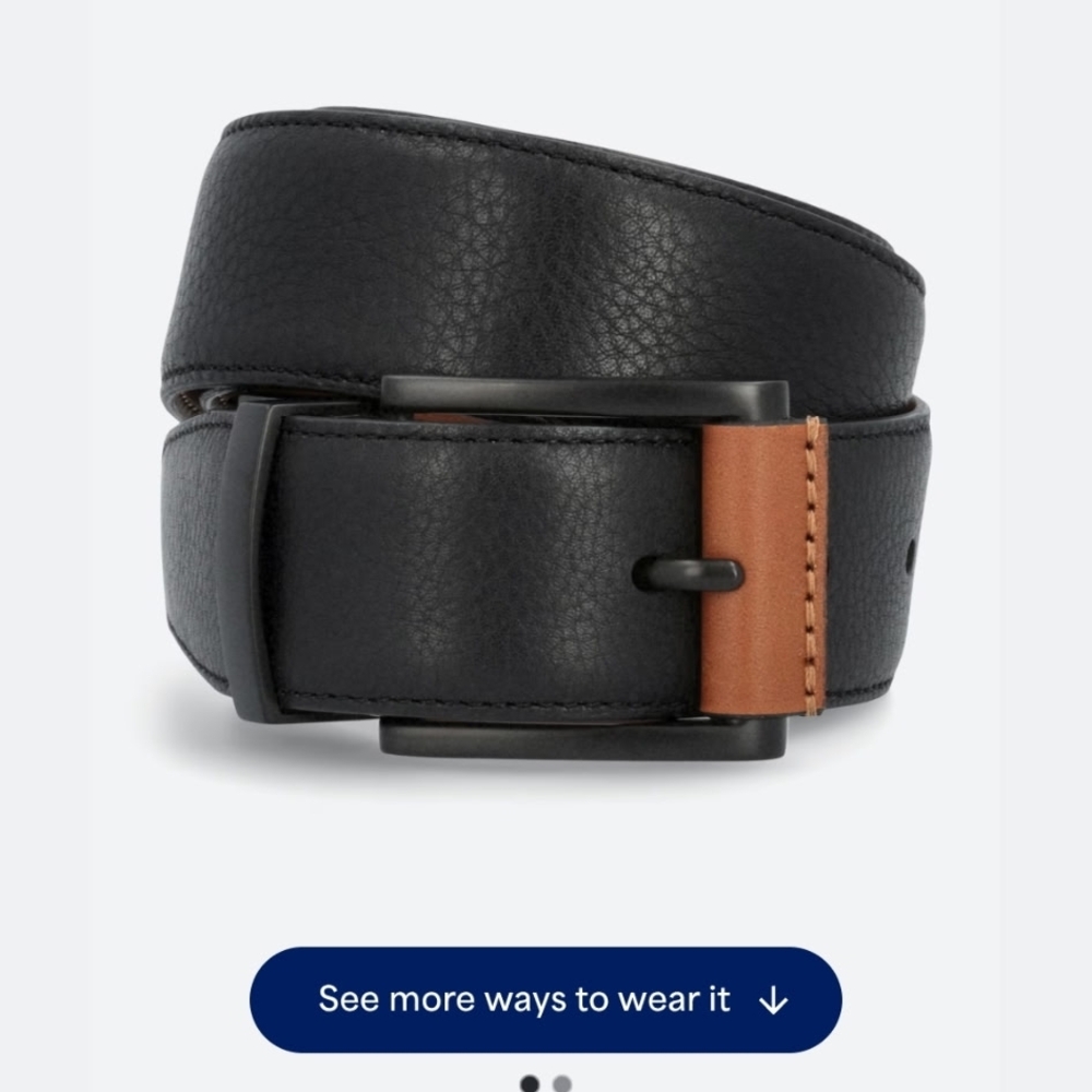 Men's Black And Brown Reversable Leather Belt